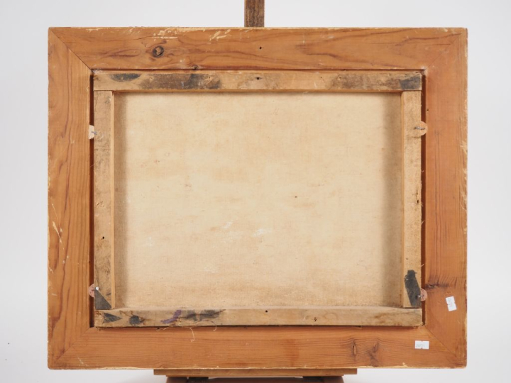 Jean RAMBININTSOA. "les moissons" Huile sur toile, signée en bas à gau