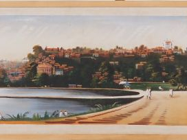 J. RAKE.  "vue panoramique de Tananarive" Grande huile sur toile, sign