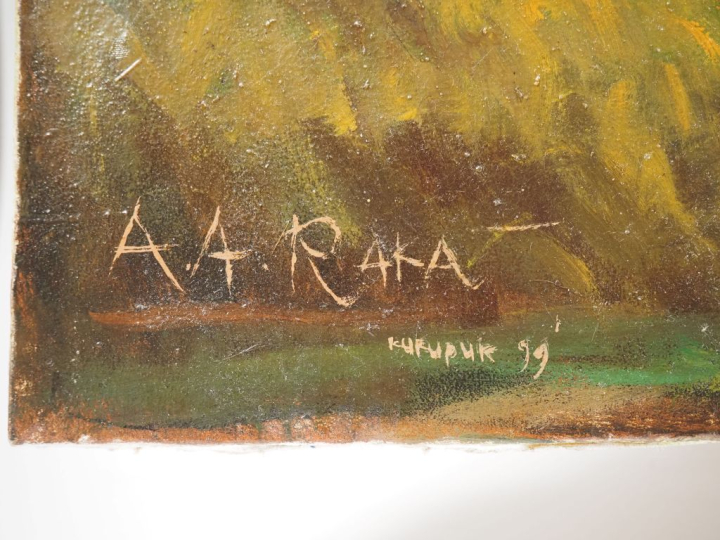 AA. RAKA.  "Paysage de Madagascar au temps des moissons" Huile sur toi