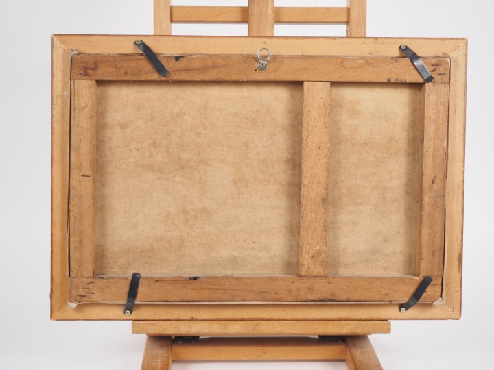 Ecole malgache début XXème.  "charrette couverte trainée par des bœufs