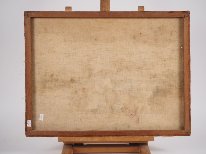 RANDRIA "lavandières malgaches" Huile sur toile, signée en bas à droit