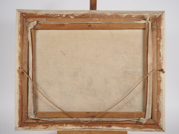 Alfred RAZAFINJOHANY.  "le marché aux fleurs" Huile sur toile, signée 