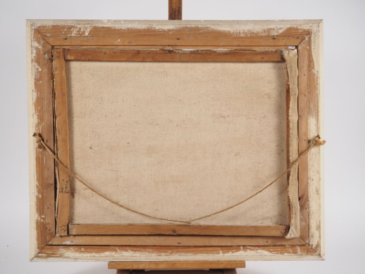 Alfred RAZAFINJOHANY. "le marché aux fruits" Huile sur toile, signée e