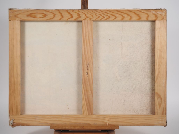 Ecole malgache monogrammée R. J.R "le troupeau de Zebus" Huile sur toi