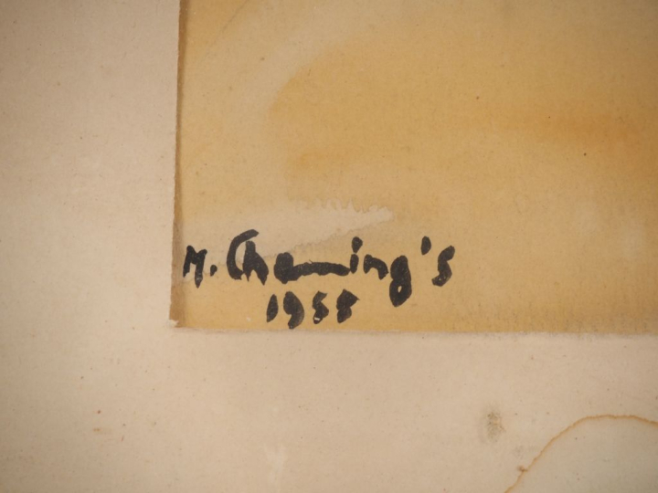 M. CHAMING'S. "rue de Tananarive" Aquarelle, signée en bas à gauche si