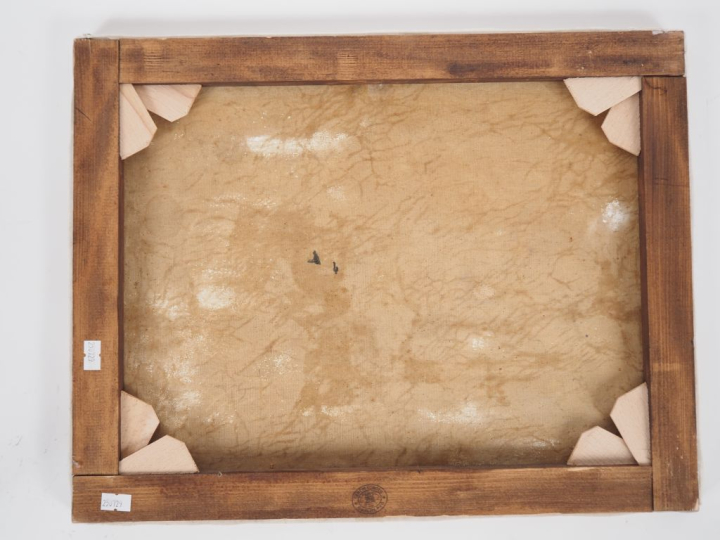 Jean RAMBININTSOA. "Campement de bergers à Madagascar" Huile sur toile