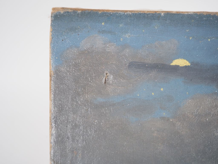 Jean RAMBININTSOA. "Campement de bergers à Madagascar" Huile sur toile