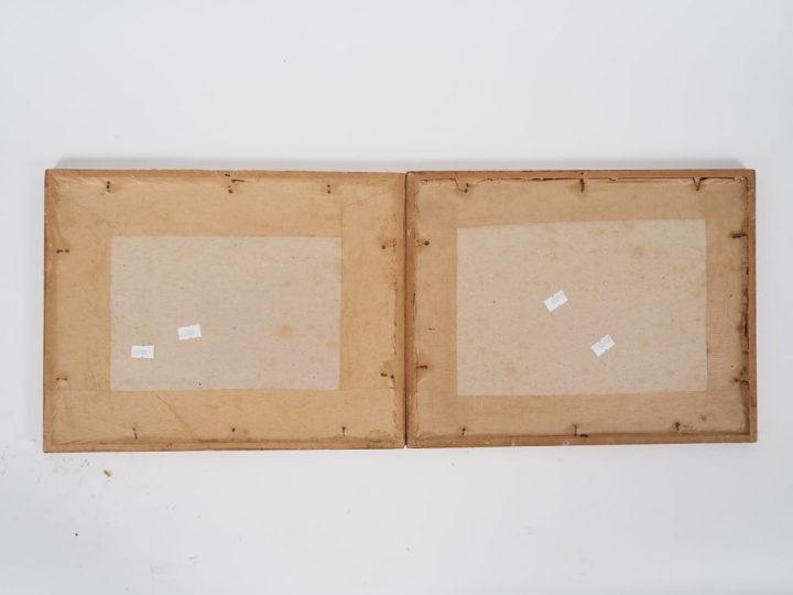 REGOAMANAMJITA. "Etude de personnages" Paire d'aquarelles, signées en 