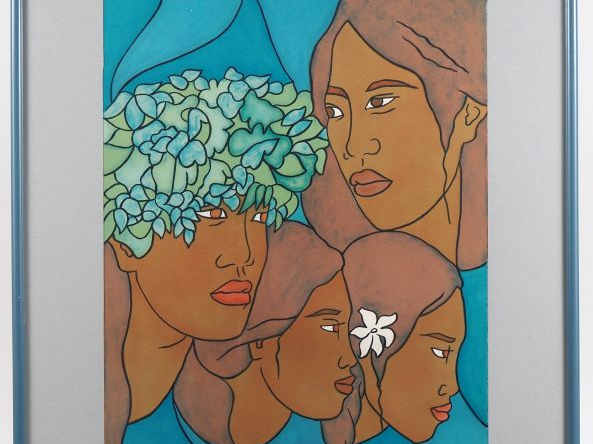 François RAVELLO. (peintre de Tahiti) "Vahiné" Lithographie contresign