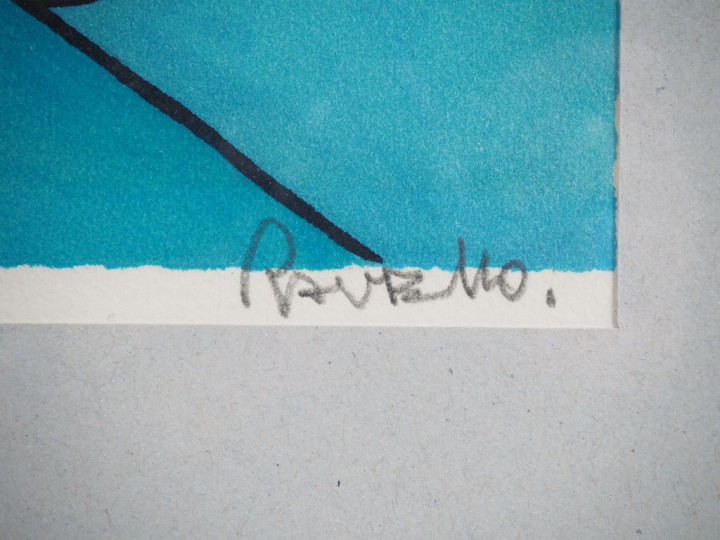 François RAVELLO. (peintre de Tahiti) "Vahiné" Lithographie contresign