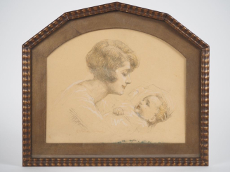 Vente aux enchères Vincent ANGLADE.  "Maternité"  Lithographie  Dim. à vue : 24 x 29 cm