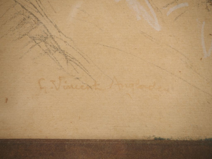 Vincent ANGLADE.  "Maternité"  Lithographie  Dim. à vue : 24 x 29 cm