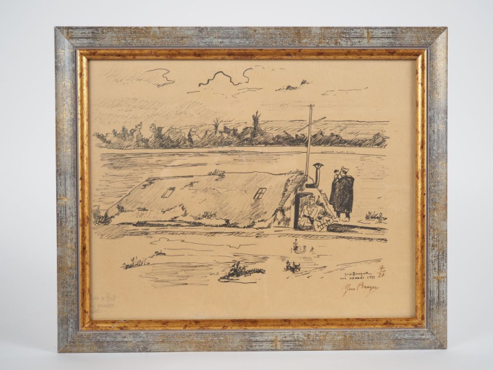 Yves BRAYER.  "soldats français"  Lithographie numérotée 7/20, contres