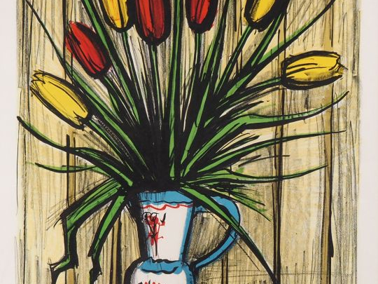 B. BUFFET. "le bouquet de tulipes" Epreuve d'artiste, contresignée en 