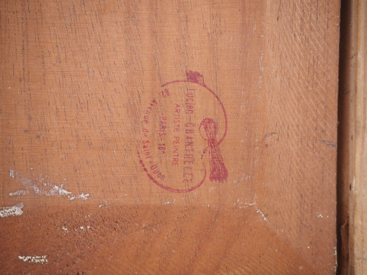 Lucien CHANTERELLE.  "portrait de jeune homme à la cravate" Huile sur 