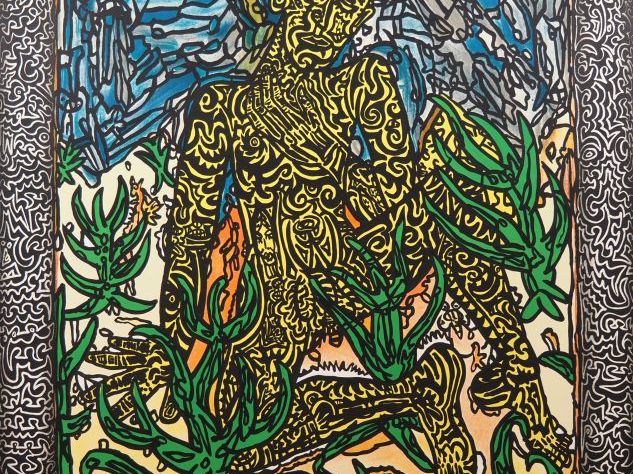 Robert COMBAS.    "personnage" Grande lithographie numérotée 4 /30 HC 