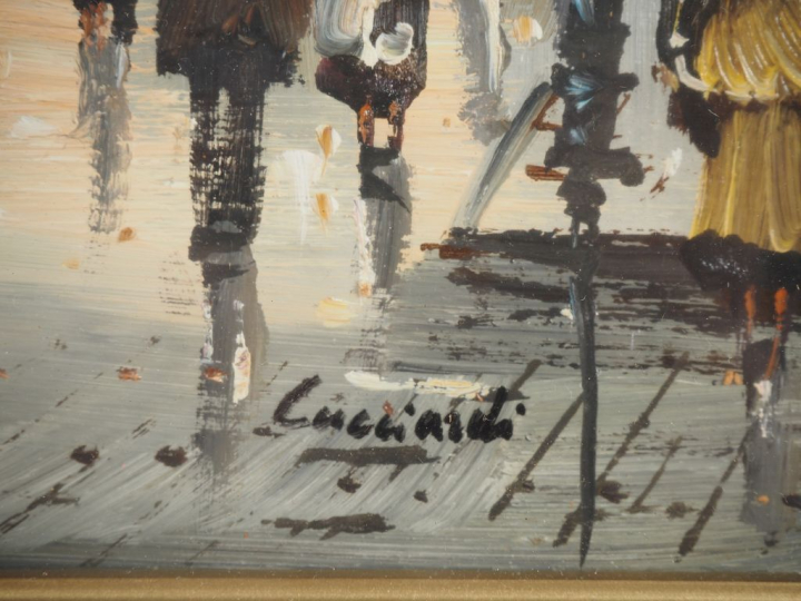 Q. CUCCIARDI.  "Paris, l'arc de Triomphe"  Huile sur panneau, signée e