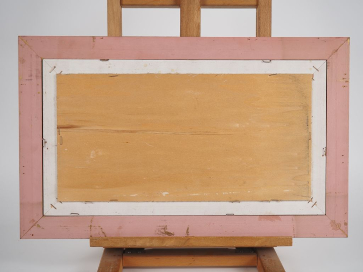 Q. CUCCIARDI.  "Paris, l'arc de Triomphe"  Huile sur panneau, signée e