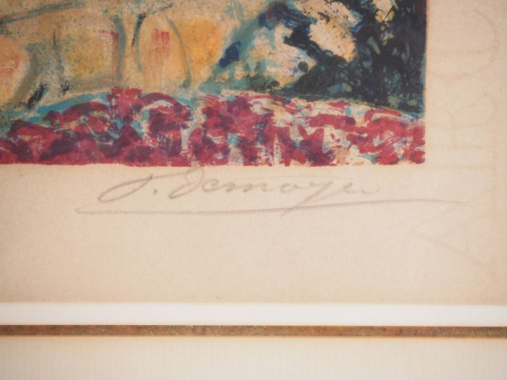 DESNOYER.  "Le port" Lithographie, numérotée 85/100 contresignée en ba