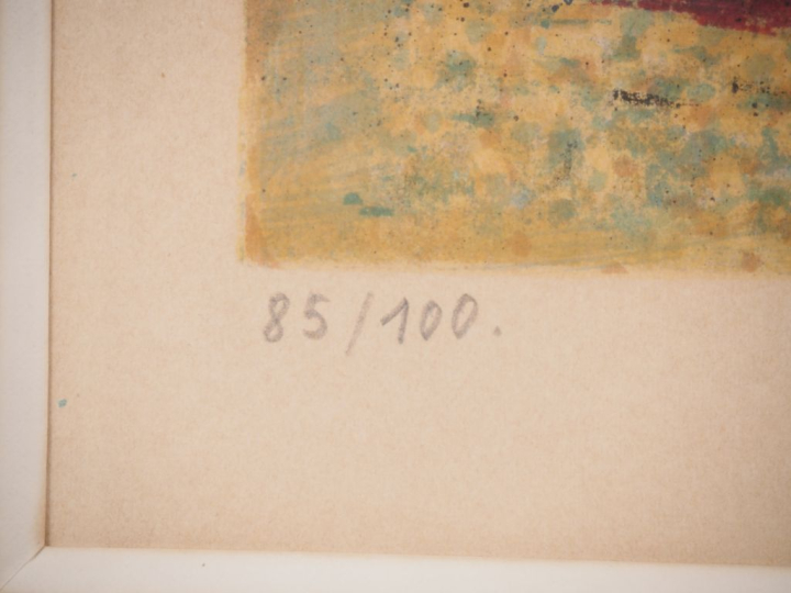 DESNOYER.  "Le port" Lithographie, numérotée 85/100 contresignée en ba