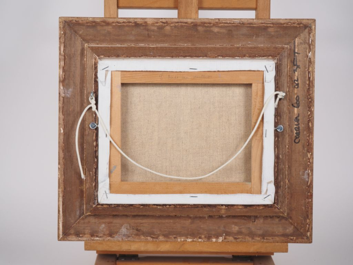 ESTEVE.  "Paysage de l'Aude  au printemps" Huile sur toile, signée en 