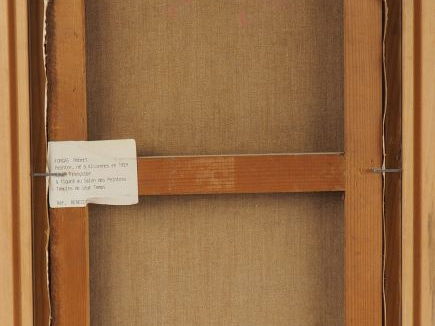 Robert FORGAS.  "la grande cruche aux roses rouges" Huile sur toile, s