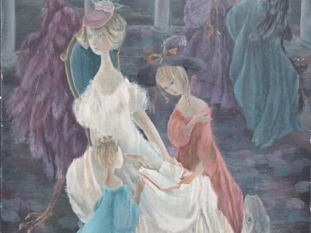 Françoise ESTACHY.  "Fantasmagorie" Huile sur toile, signée en bas à d