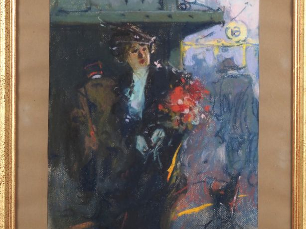 FORTUNY I MADRAZO. "Elégantes"  Paire de pastels, signés  Dim, 31 x 23