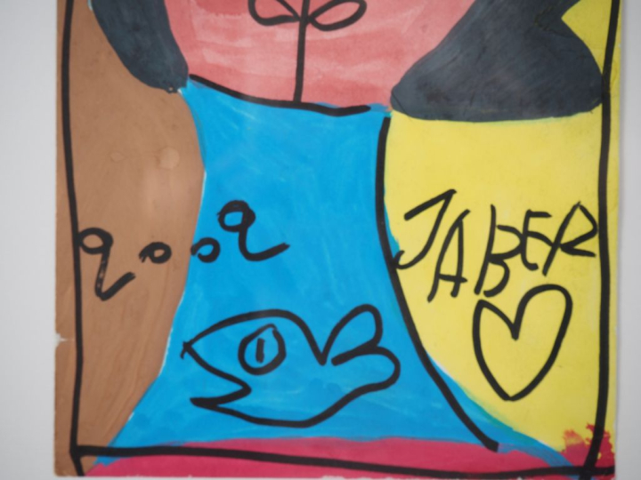 JABER.  "portraits"  Triptyque, aquarelles signées et datées 2002 et 2