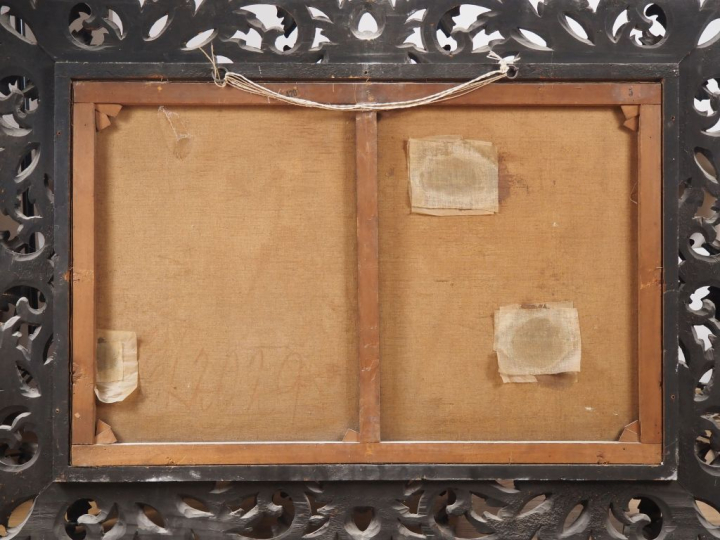 E. KLEMM.  "nature morte" Huile sur toile, signée en bas à gauche Dim.