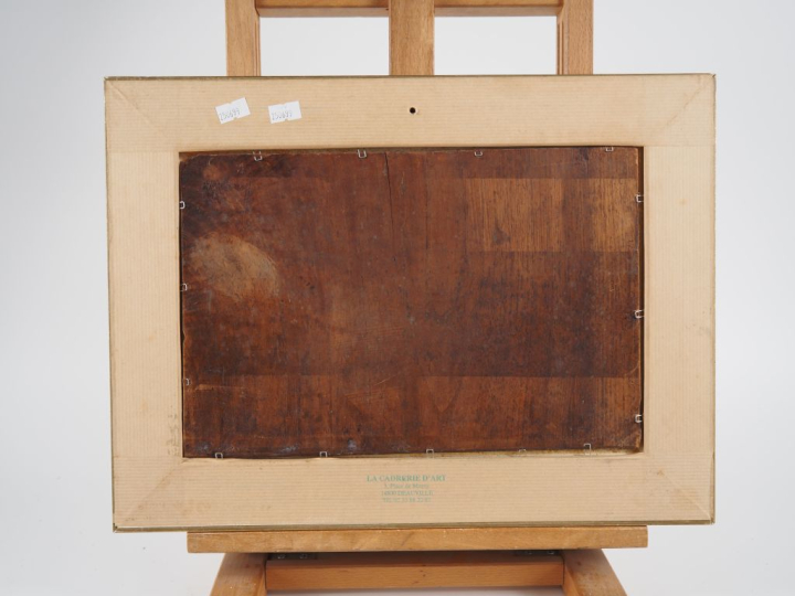 MONTICELLI (attribué à) "jeunes femmes dans un parc" Huile sur panneau