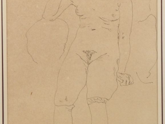 Vente aux enchères PASCIN.  "le modèle" Dessin à la plume, signé en bas à droite  porte l