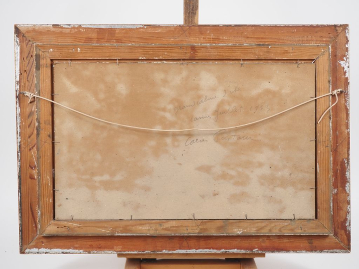 Louis PASTOUR.  "grand calme d'été" Huile sur carton, signée en bas à 