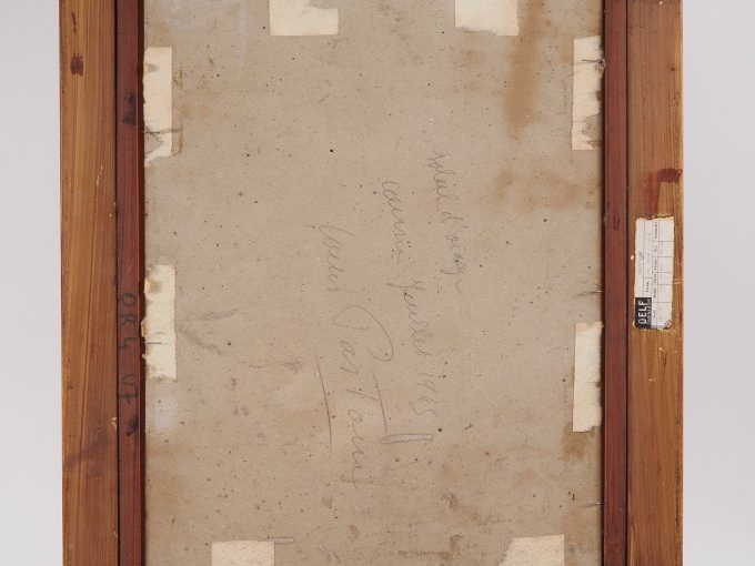 Louis PASTOUR.  "Eglise, soleil d'orage" Huile sur carton, signée en b