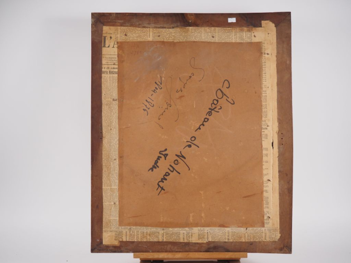 Marie PICHELOUP.  "portrait de jeune fille au chapeau" Dessin signé en