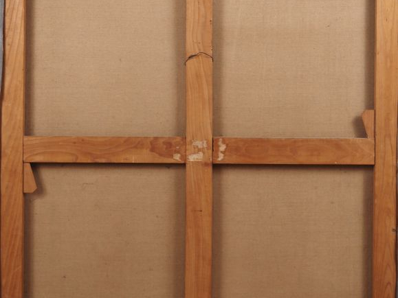 Césare PEVERELLI.  "composition" Huile sur toile, signée en bas à droi