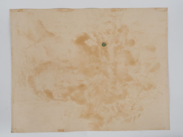 SIGRIST.  "Bouquet de lilas" Technique mixte sur papier, monogrammée e