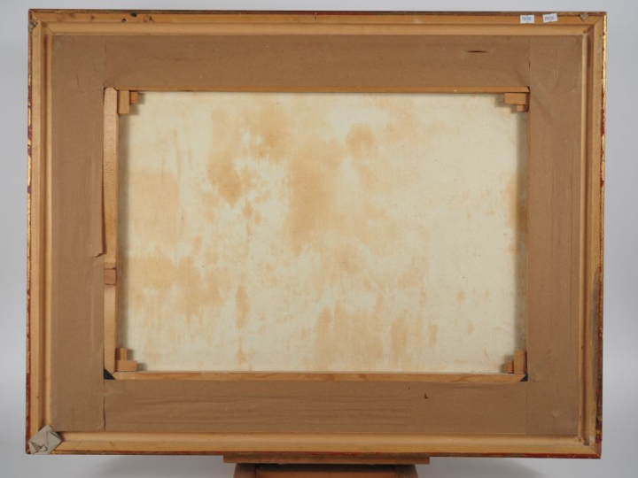 G. de SIMONE.  "Paris, la place de la Madeleine" Huile sur toile, sign