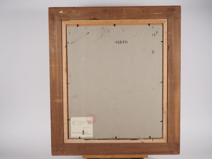 Paul SURTEL.  "Paysage d'hiver" Huile sur carton, signée en bas à droi