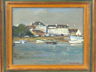 Vente aux enchères Paul SURTEL.  "port breton" Huile sur toile, signée en bas à droite  D