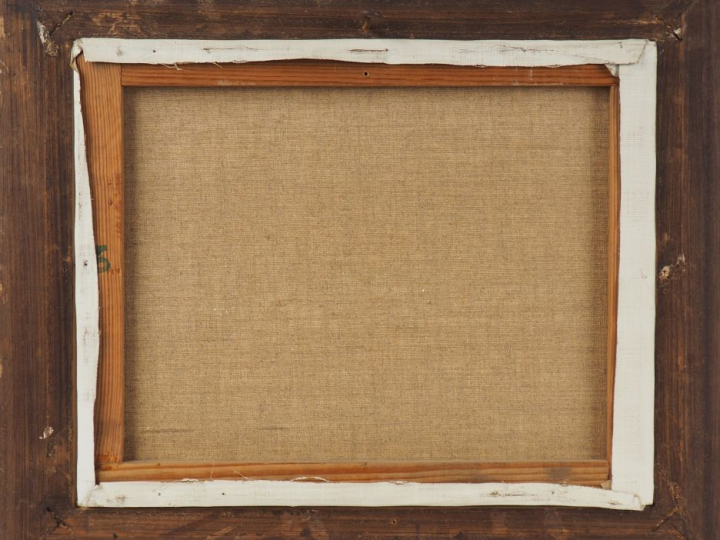 Paul SURTEL.  "port breton" Huile sur toile, signée en bas à droite  D