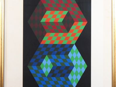 Victor VASARELY.  "Composition" Lithographie numérotée 98/250