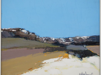 Vente aux enchères VEUBACH.   "paysage de montagne" Huile sur toile, signée en bas à droi