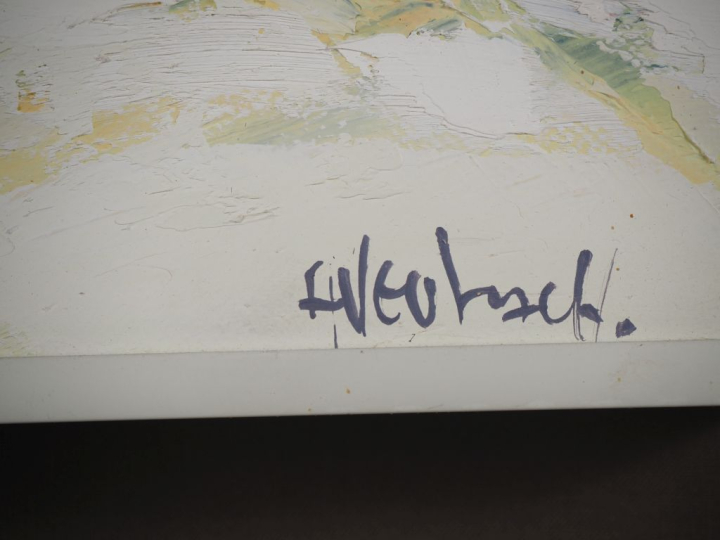 VEUBACH.   "paysage de montagne" Huile sur toile, signée en bas à droi