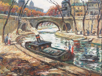Vente aux enchères Maurice VAGH WEINMANN. "Paris, la Seine" Huile sur toile, signée en ba