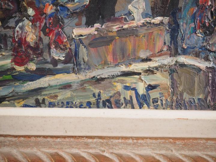 Maurice VAGH WEINMANN. "la place du Marché" Huile sur toile, signée en