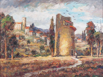Vente aux enchères Maurice VAGH WEINMANN. "Paysage du Midi" Huile sur toile, signée en ba