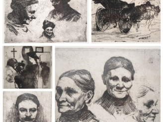 Vente aux enchères PEG. Ensemble de 5 eaux fortes monogrammées