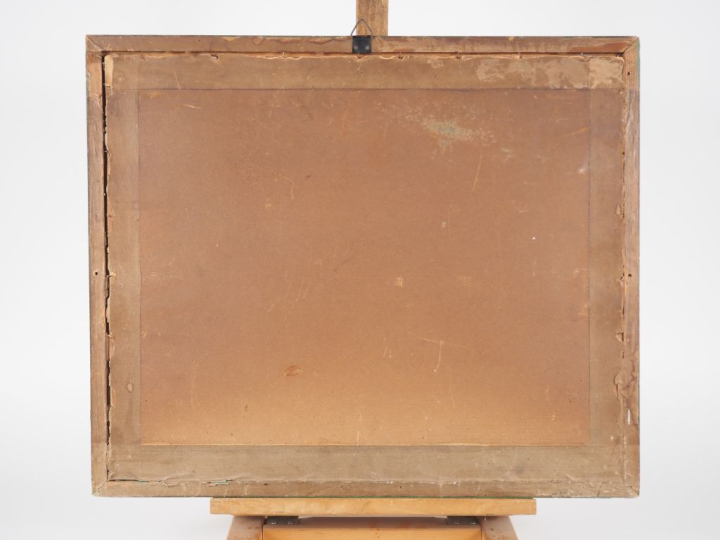 Ecole française début XXème.  "maison au toit de chaume" Aquarelle, si