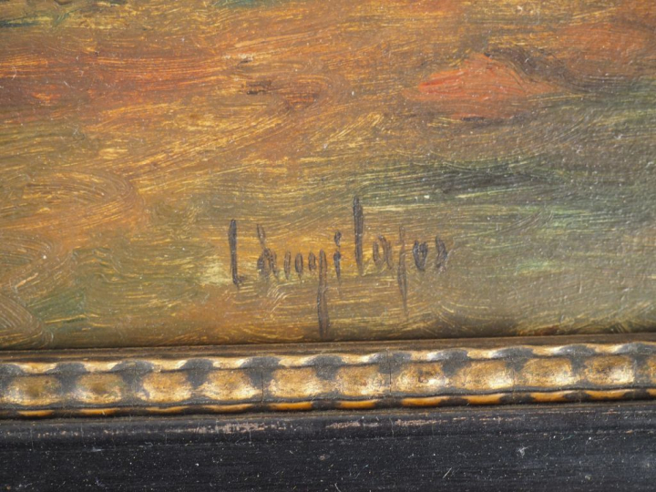 Ecole étrangère début XXème. "Scène de fenaison" Paire d'huiles sur ca